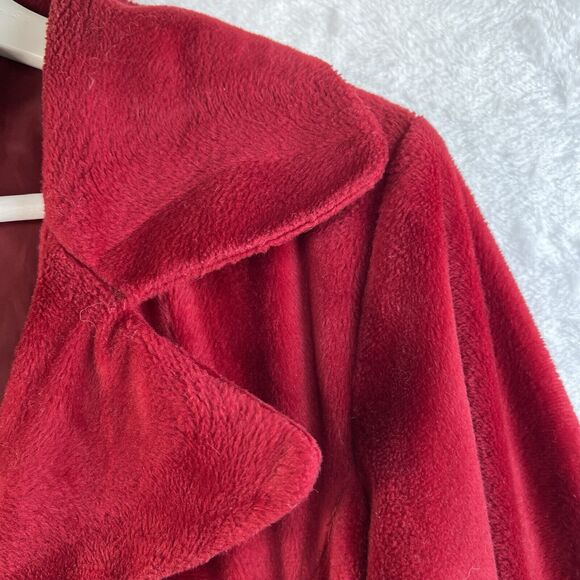 Formula X Small S Pea Coat Vintage Velour Fleece Lined 3 Button Jacket Pockets - Picture 5 of 10